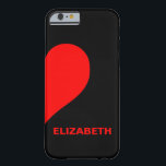 Cute Custom Couple Names Matching Right Heart Barely There iPhone 6 Hoesje<br><div class="desc">Cute Custom Couple Names Matching Right Heart iPHONE Case</div>