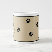 Cute Custom Dog Paw Typography Hondenliefhebber Grote Koffiekop (Voorkant)