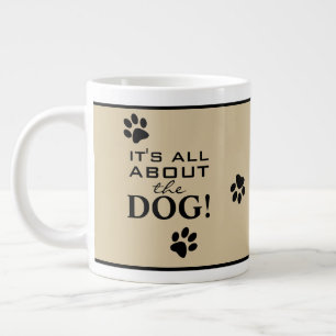 Cute Custom Dog Paw Typography Hondenliefhebber Grote Koffiekop