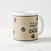 Cute Custom Dog Paw Typography Hondenliefhebber Grote Koffiekop (Voorkant rechts)