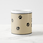 Cute Custom Dog Paw Typography Hondenliefhebber Grote Koffiekop (Voorkant)