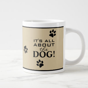 Cute Custom Dog Paw Typography Hondenliefhebber Grote Koffiekop