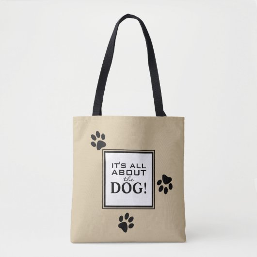 Cute Custom Dog Paw Typography Hondenliefhebber Tote Bag (Voorkant)