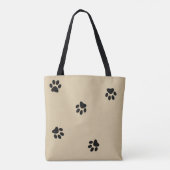 Cute Custom Dog Paw Typography Hondenliefhebber Tote Bag (Achterkant)