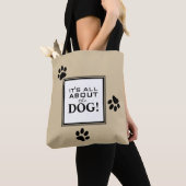 Cute Custom Dog Paw Typography Hondenliefhebber Tote Bag (Dichtbij)