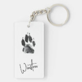 Cute Custom Dog Photos Collage Paw Print Sleutelhanger (achterkant)
