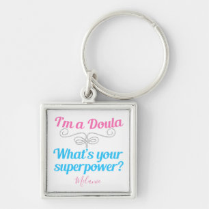 Cute Custom Doula Superheld Sleutelhanger