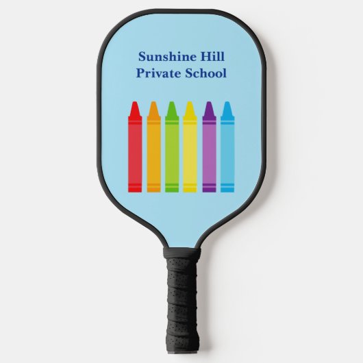 Cute Custom Elementary School Teacher Crayon Pickleball Paddle (Voorkant)