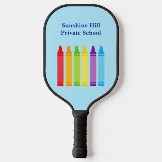 Cute Custom Elementary School Teacher Crayon Pickleball Paddle (Achterkant)