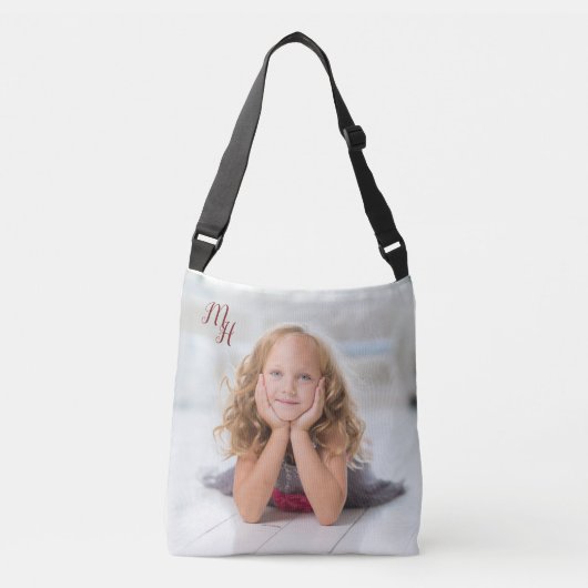 Cute Custom Family Photo Monogram Crossbody Tas (Voorkant)