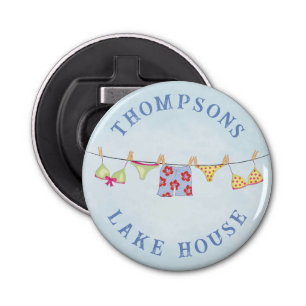 Cute Custom Family Whimsical Lake House Button Flesopener
