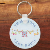Cute Custom Family Whimsical Lake House Sleutelhanger (Voorkant)