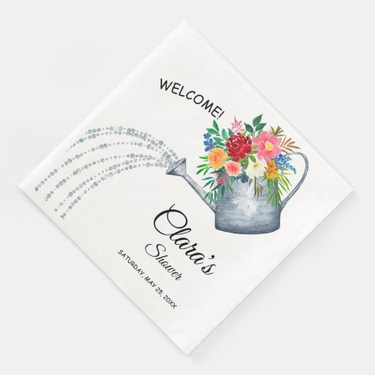 Cute Custom Floral Watering kan Napkins uithollen Servet (Hoek)