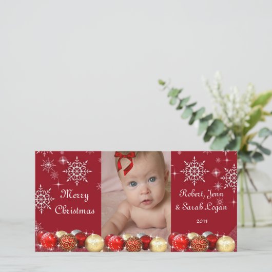 Cute, Custom, Foto met kerstkaart (Staand voorkant)