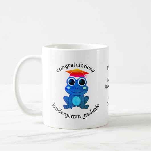 Cute Custom Frog Kindergarten Afstuderen Koffiemok (Links)
