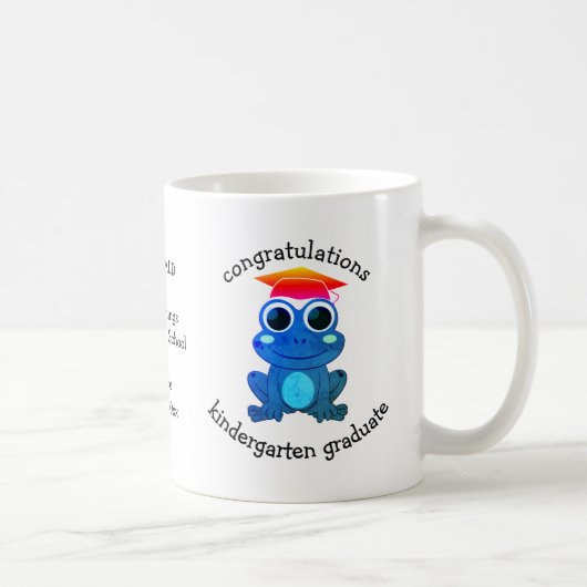Cute Custom Frog Kindergarten Afstuderen Koffiemok (Rechts)