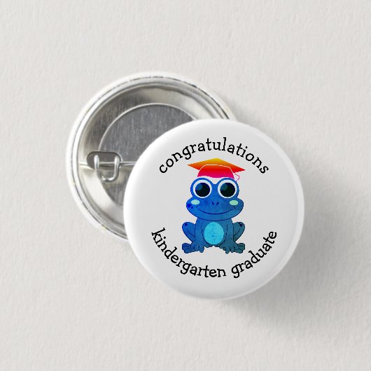 Cute Custom Frog Kindergarten Afstuderen Ronde Button 3,2 Cm (Voorkant /achterkant)