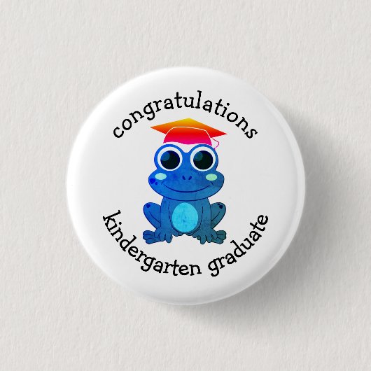 Cute Custom Frog Kindergarten Afstuderen Ronde Button 3,2 Cm (Voorkant)