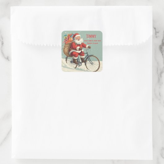 Cute Custom From Santa Claus Christmas Gift  Vierkante Sticker (Tas)