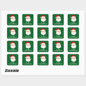Cute Custom From Santa Claus Green Christmas Gift  Vierkante Sticker (Vel)