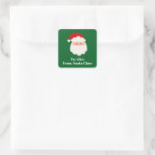 Cute Custom From Santa Claus Green Christmas Gift  Vierkante Sticker (Tas)