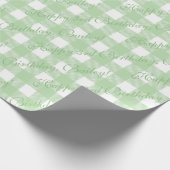 Cute Custom Green Gingham Country Shabby Chic Cadeaupapier (Hoek)