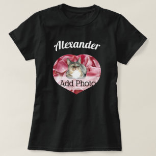 Cute Custom Heart Photo met naam T-shirt