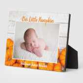 Cute Custom Herfst Baby Pumpkin Newborn Foto Fotoplaat (Zijkant)