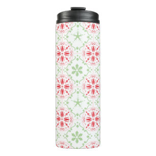 Cute Custom Holiday Kerstmis Snowflake Patroon Thermosbeker
