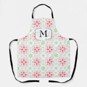 Cute Custom Holiday kerstpatroonmonogram Schort (Voorkant)