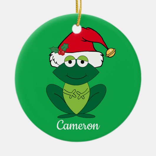 Cute Custom Kerstkikker Keramisch Ornament (Voorkant)