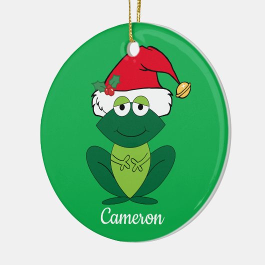 Cute Custom Kerstkikker Keramisch Ornament (Links)