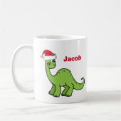 Cute Custom Kerstmis Kinder Dinosaur Santa Koffiemok (Links)