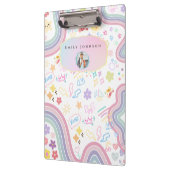 Cute Custom Kid Name & Photo Colorful  Klembord (Links)