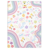 Cute Custom Kid Name & Photo Colorful  Klembord (Achterkant)