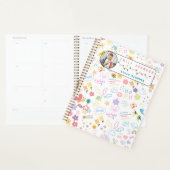 Cute Custom Kid Name & Photo Colorful Rainbow Planner (Display)