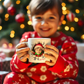 Cute Custom Kids Face Photo Funny Elf Christmas Koffiemok