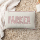 Cute Custom Kids Naam met Nep Trim Roze Kussen (Deken)