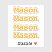 Cute Custom Kinder Name for School Oranje Sticker (Vel)