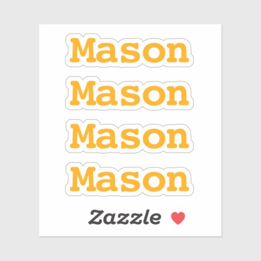 Cute Custom Kinder Name for School Oranje Sticker (Vel)