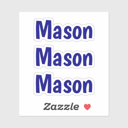 Cute Custom Kinder Navy Blue Name Sticker (Vel)