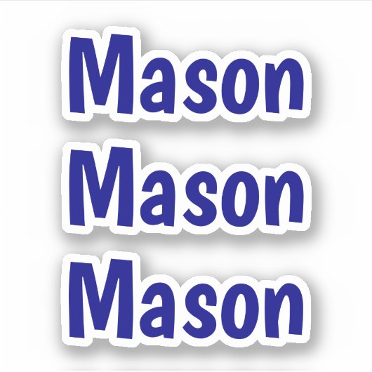 Cute Custom Kinder Navy Blue Name Sticker (Voorkant)