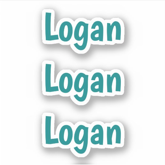 Cute Custom Kinder Simple Typography Blauwgroen Na Sticker (Voorkant)