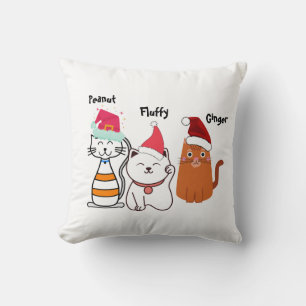 Cute Custom Kitty Cat Kerstmis Kussen