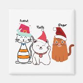 Cute Custom Kitty Cat Kerstmis Magneet (Voorkant)