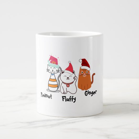 Cute Custom Kitty Cat Kerstmis Mok (Voorkant)