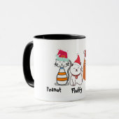 Cute Custom Kitty Cat Kerstmis Mok (Voorkant links)