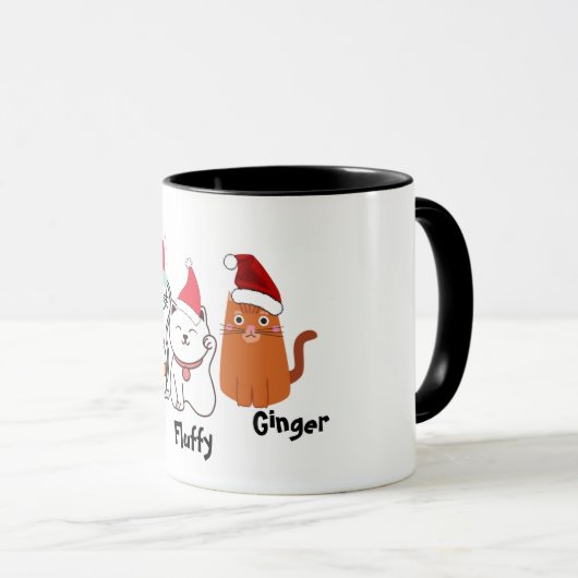 Cute Custom Kitty Cat Kerstmis Mok (Voorkant rechts)