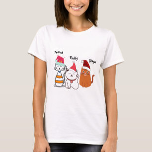 Cute Custom Kitty Cat Kerstmis T-shirt