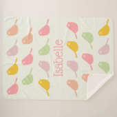 Cute Custom Little Birds Pastel Colors Girl's Sherpa Deken (Voorkant (horizontaal))